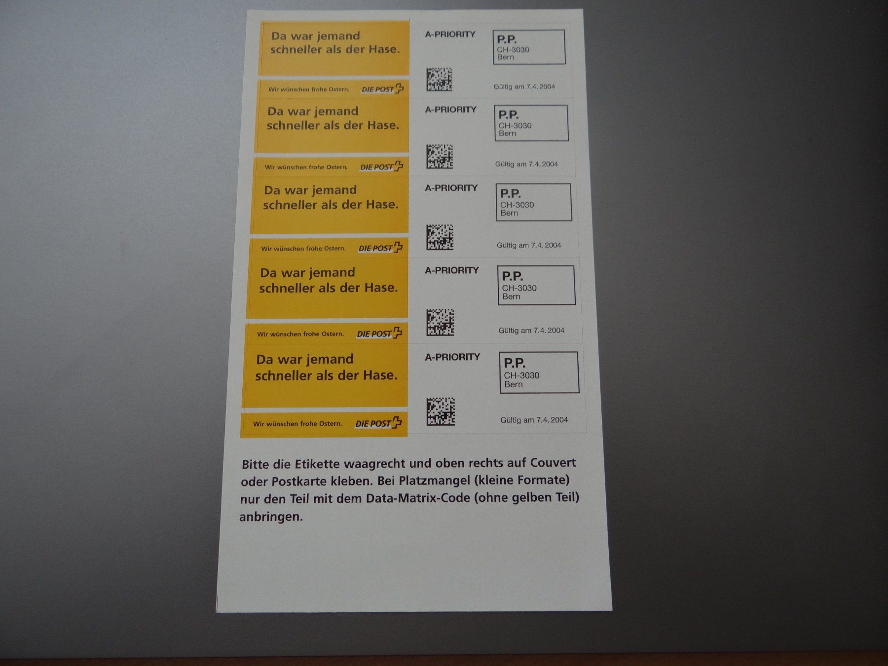 Tous les timbres: Kleinbogen Osterwünsche 2004 postfrisch ab CHF 5.-- – Neuf (Voir description) à Kriens par Na4