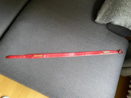 Cintura in pelle da vita rossa / bordeaux