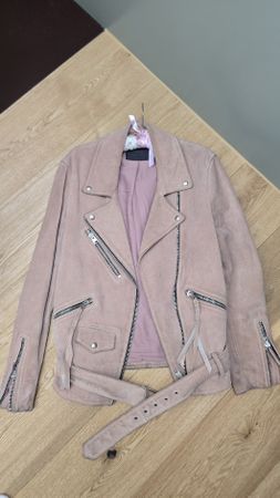 ALLSAINTS // Oversized LEDERJACKE in Rosa