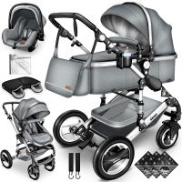 KIDUKU Kombi-Kinderwagen GRAU/SILBER