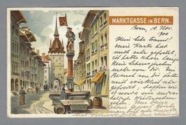 1900, MARKTGASSE IN BERN, SCHÖNE LITO