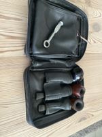 Pfeifenetui Leder mit 3 Pfeifen und Zubehoer