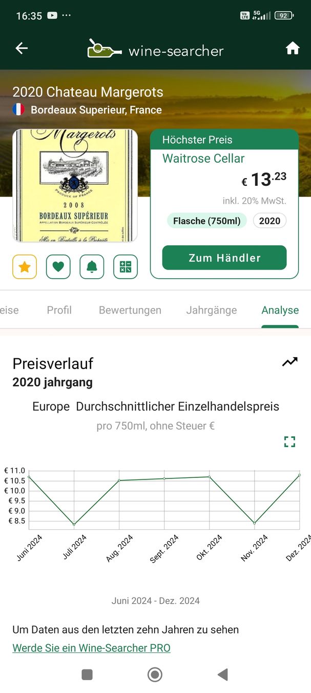 Wein: 2 x 2003 Chateau Margerots  Bordeaux Blanc – Gebraucht aus Büsserach von Vintage-vins 4