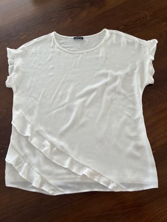 Damen Bluse Weiss Gr. 40- TAIFUN mit Rüschen neuwertig