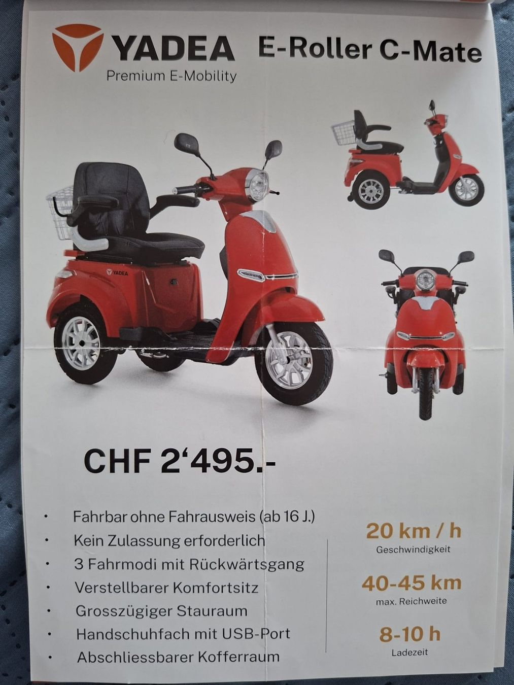 Veicoli elettrici: YADEA E-Roller – Usato da Goldach venduto da Mawi444 4