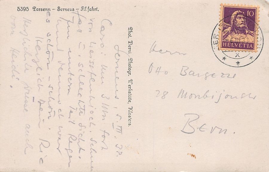 Cartoline postali: Parsenn-Serneus, Abfahrt, gelaufen 1933 – Usato da Frauenfeld venduto da POML 1