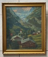 Grindelwald Antikes Gemälde Bern Oberland Romantik Gletscher