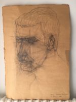 Interesante Alte Zeichnung   Portret  Signiert aus 1966