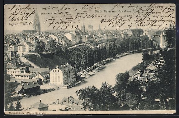 Cartoline postali: AK Bern, Teilansicht mit der Aare, 1903 – Usato da Berlin venduto da bartko-reher