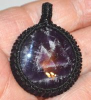 Anhänger - L-6732 – Amethyst Makramee ca. 3x3cm