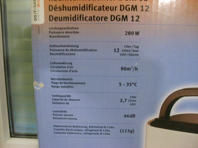 Luftentfeuchter: *** Raumluftentfeuchter DGM 12 *** – Gebraucht aus Langenthal von CoinWorld 1