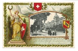 Interlaken (BE) Der Höhenweg - Helvetia - Präge-Litho - 1903