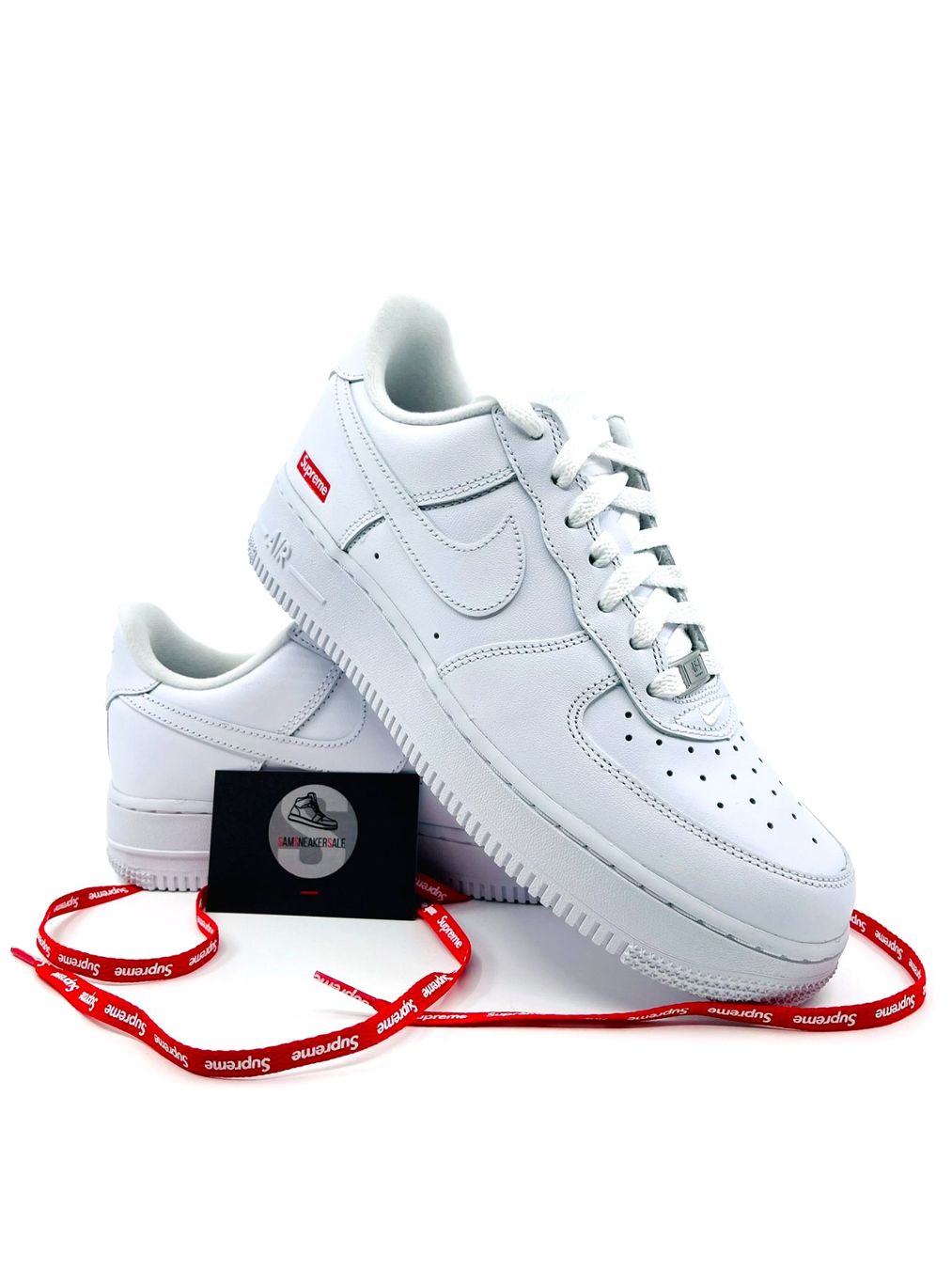 Nike Scarpe da uomo: Nike Air Force 1 Low Supreme White Grösse EU 42.5 – Nuovo e nell'imballaggio originale da Küsnacht ZH venduto da SamSneakerSale