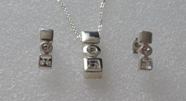 Kette Anhänger Ohrstecker silbern