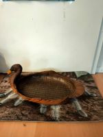 früchteschale Holz Geflecht enteform