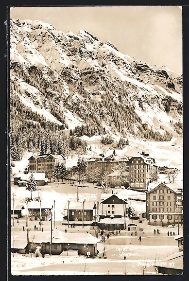 Cartoline postali: AK Wengen, Ortspartie im Schnee – Usato da Berlin venduto da bartko-reher