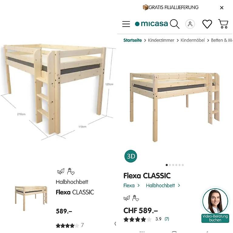 Letti: Flexa-Bett Hochbett Kiefer nature – Usato da Galgenen venduto da zie_d5gn 1