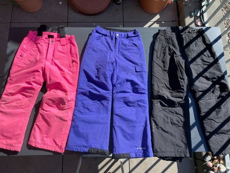 Kinderskihosen 3 Paar schwarz-violett-pink Grösse 110 + 128