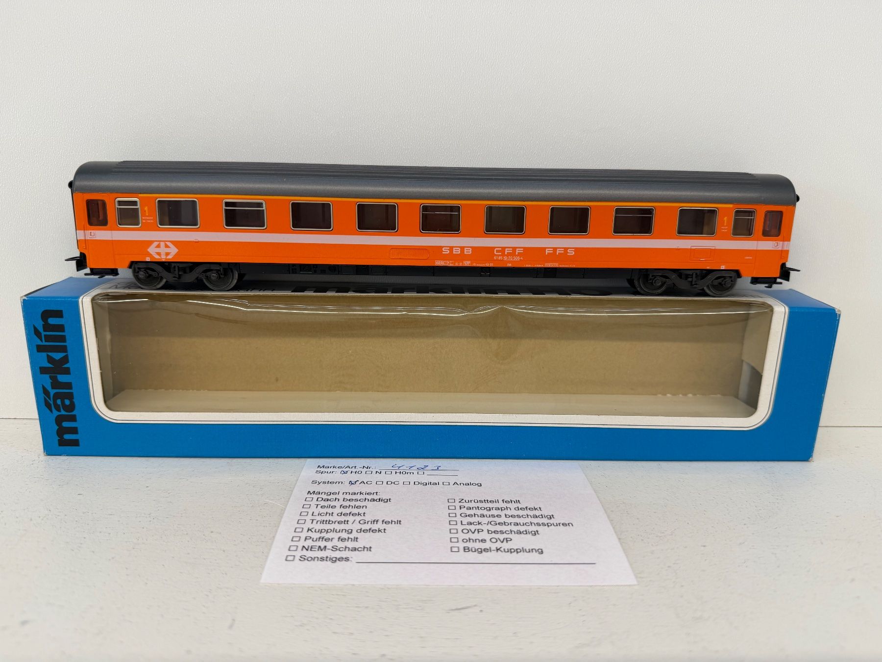 Märklin Modellini di ferrovie: Märklin SBB Eurofima Abteilungswagen – Usato da Büsserach venduto da ModellbahnDepot 8
