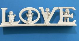 Dekorative "Love" Skulptur mit Engeln, neuwertig!