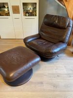 Leder Drehsessel mit Hocker von De Sede.  Top Zustand!