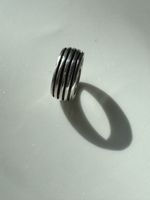 Moderner 925 Silber Ring – Breit mit Rillen (Unisex)