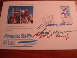 Autogrammbrief 1989, Lahti, Nordische Ski-WM, Mannschaft