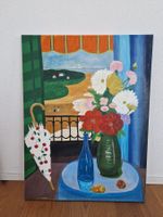 Oelgemälde Blumen Stillleben am Meer Kunstwerk