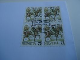 Dauermarke Meldereiter 1989, FDC Einzel + 4erblock, 2 Belege