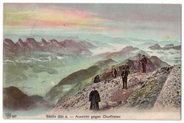 Säntisspitze, belebt, Aussicht gegen Churfirsten, gelaufen 1