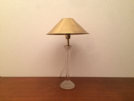 80s Design Glas Messing Tischlampe vintage Designerlampe