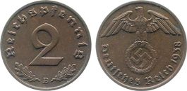 2 Pfennig Deutsches Reich Reichspfennig 1938 E