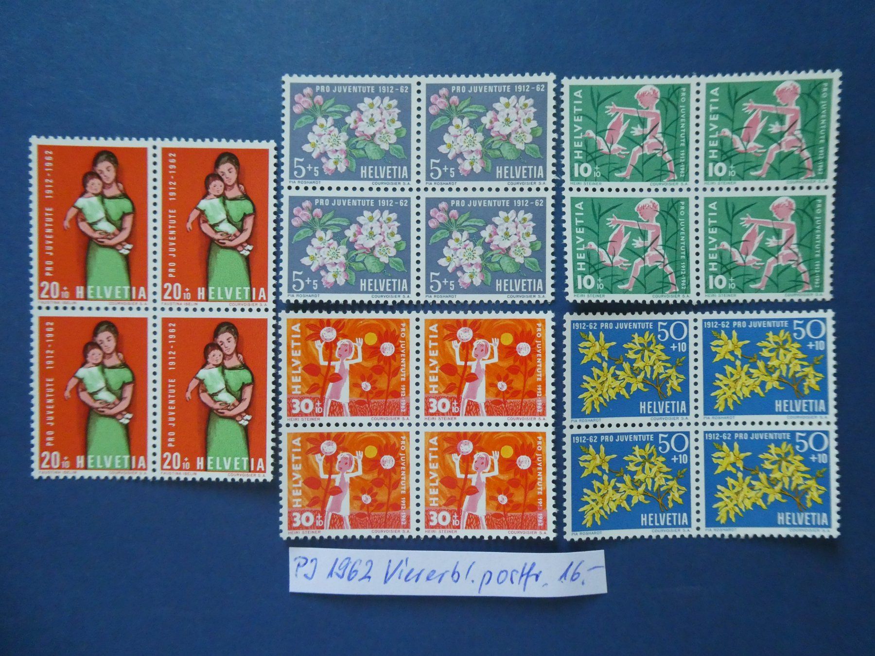 Alle Briefmarken: PJ 1962 postfrische ** Viererblöcke – Gebraucht aus Lausen von Herbamare01