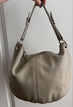 Groom Beige Genuine Leather Shoulder Bag
