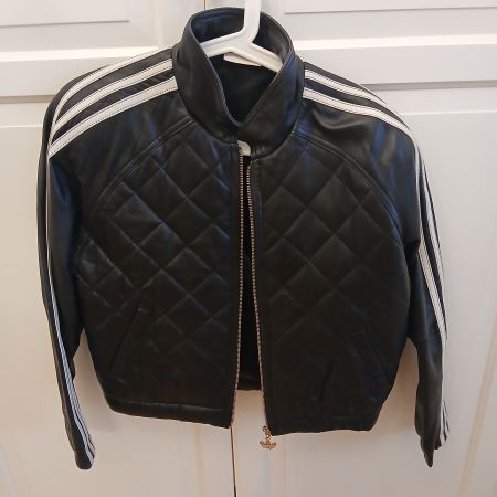 Vintage Adidas Damen Lederjacke 1996 Echtleder