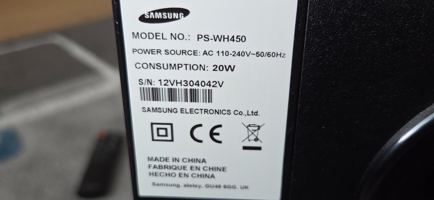 Samsung Home Cinema: Samsung Soundbar PS-WH450 – Usato da Galgenen venduto da crazyman 2