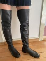 Stuart Weitzman Black Leather Over-the-Knee Boots, Size 37