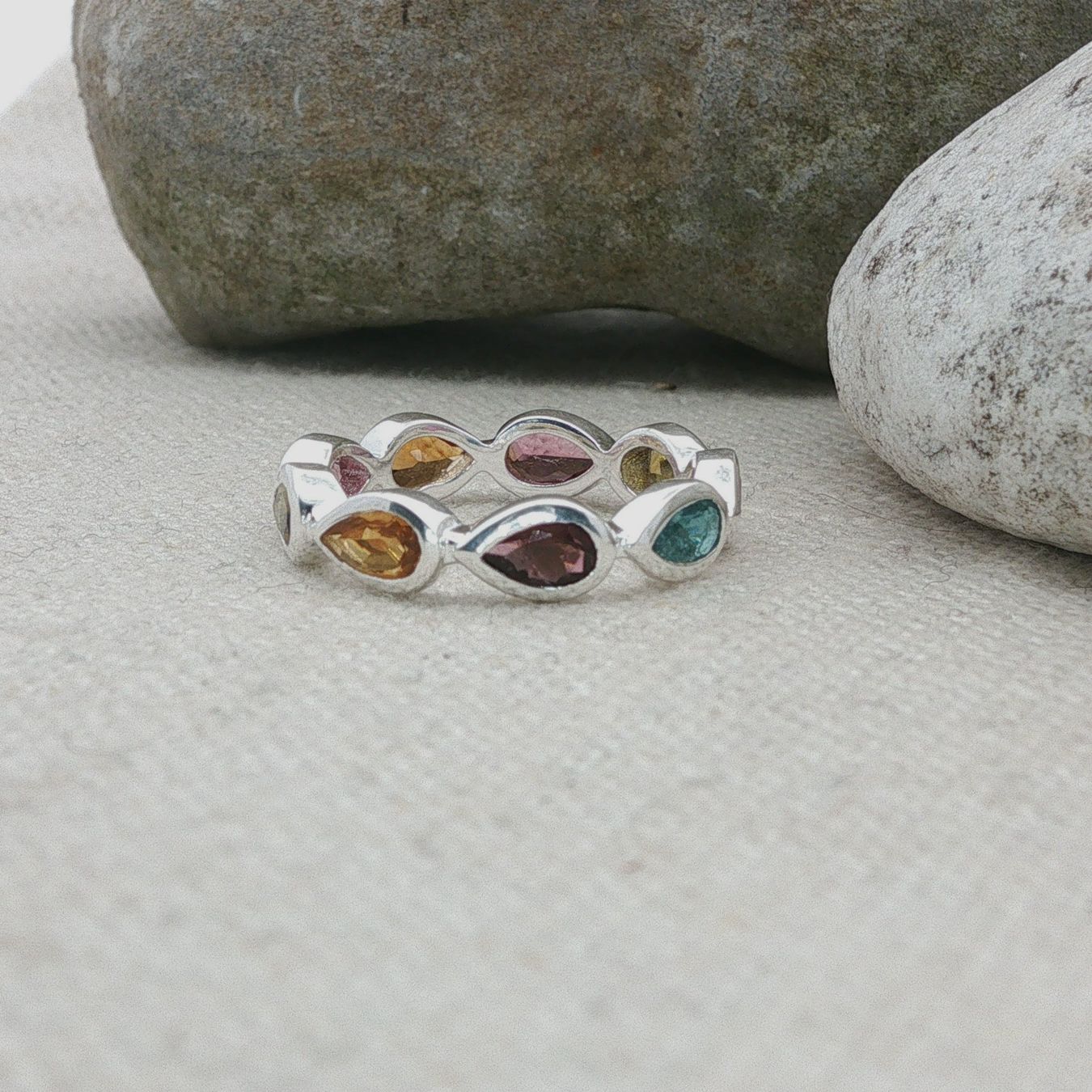 Olga Ribler Anelli: Memory Ring -Turmalinen  -  Sterling Silber 925 - Grösse 53 – Nuovo (secondo la descrizione) da Luzern venduto da Schmuckoutlet 2