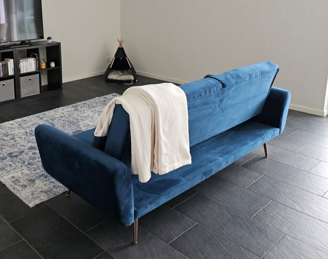 Beliani Divani: Canapé Beliani Eina bleu marine velours  – Usato da Attalens venduto da mar_rq8k 1