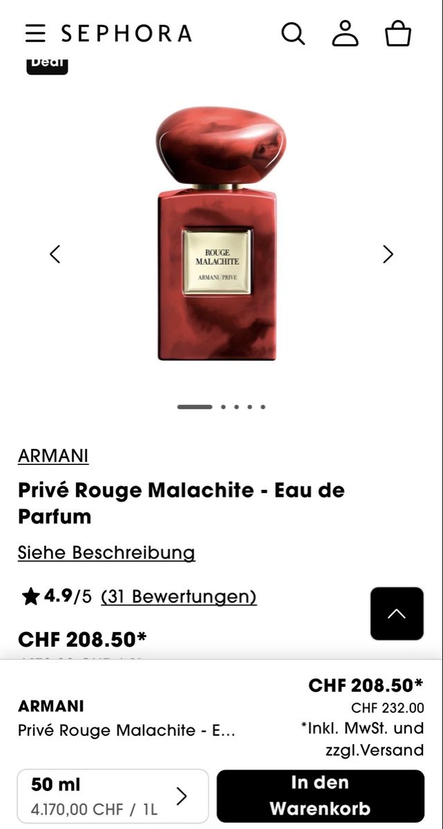 Armani Profumi & Eau de Toilette: Armani Privé - Rouge Malachite EDP – Usato da Bottmingen venduto da Itsclaire 6