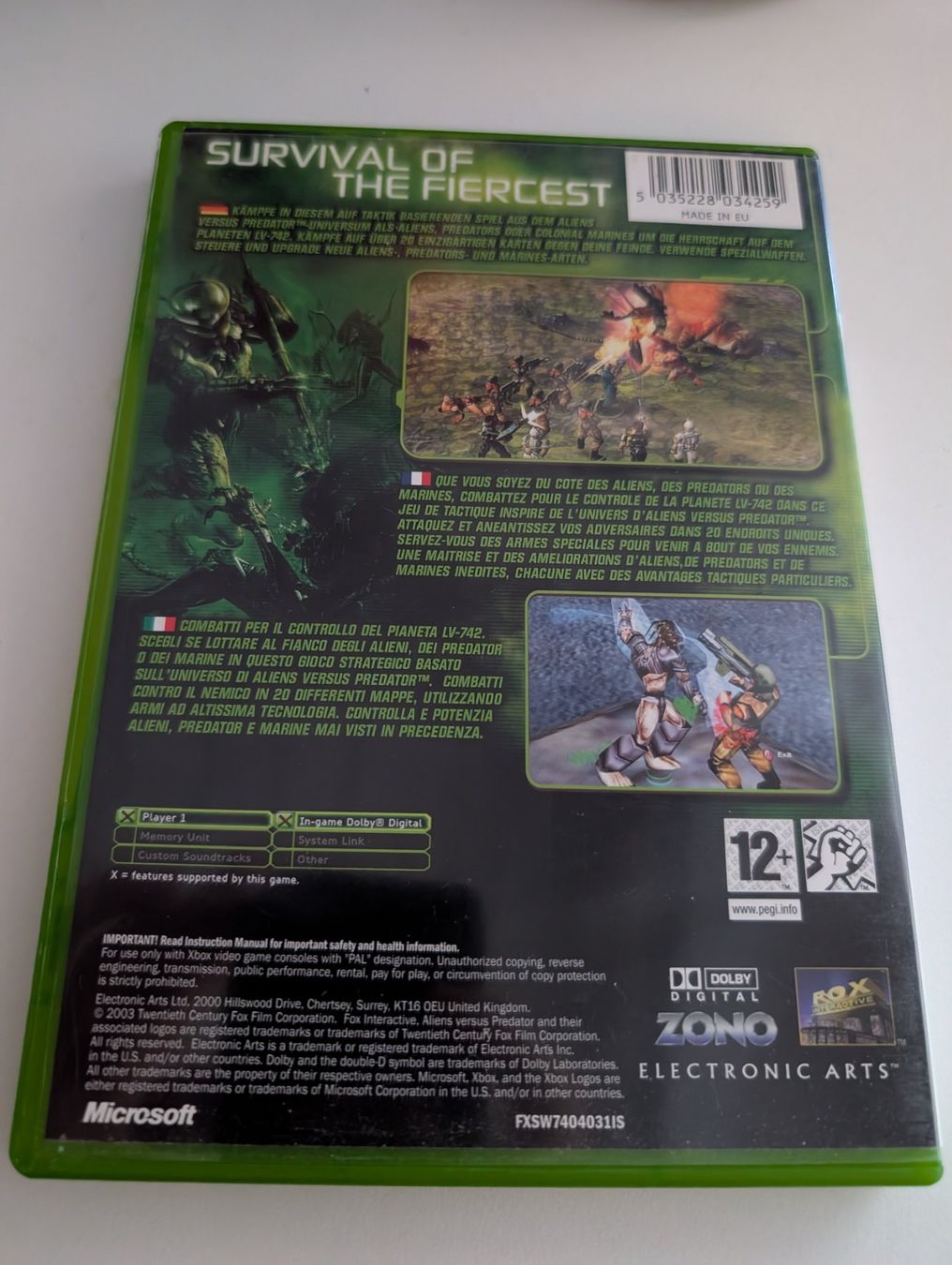 Microsoft Giochi: Aliens versus Predator Extinction - Xbox Game CIB – Usato da Hünenberg See venduto da SpecialEditionGaming 2