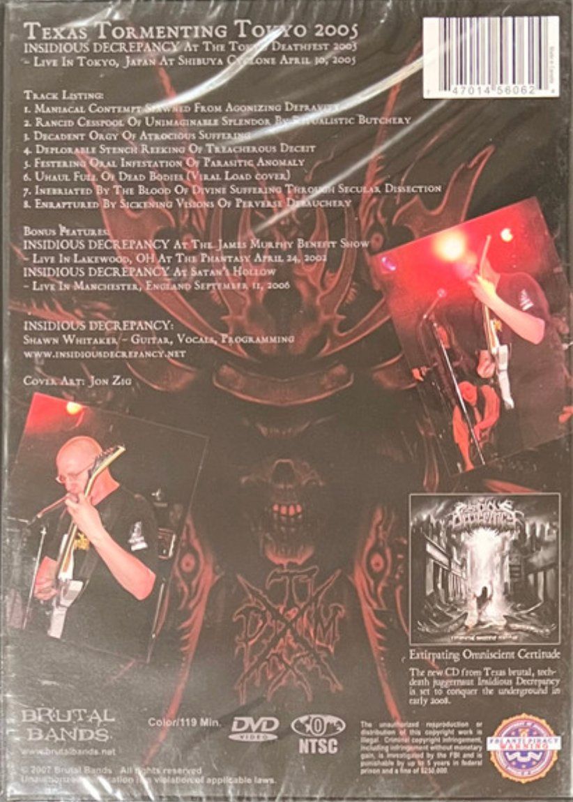 Tutti i DVDs: Insidious Decrepancy  (Grindcore, Death Metal) – Usato da Brunnen venduto da Barfly5 1