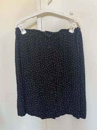Jupe Cyrillus noire à pois blancs, taille 40
