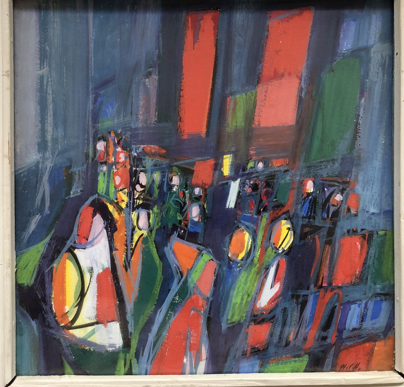Dipinti: Werner Christen (1912-1983) - Tempera a. Karton - "Das Fest" – Usato da Schaffhausen venduto da durruti 1