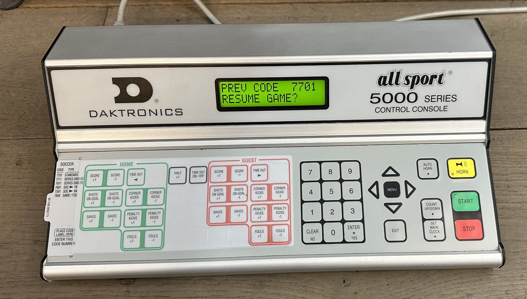 Componenti elettronici: Daktronics Bedienpanel Allsport 5120 – Usato da Rüti ZH venduto da Philippek 1