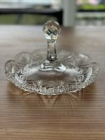 Kristall Schale mit Stiel und Facettenschliff ca 20cm