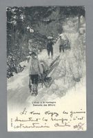 1903, L'HIVER À LA MONTAGNE, DESCENTE DES BILLONS
