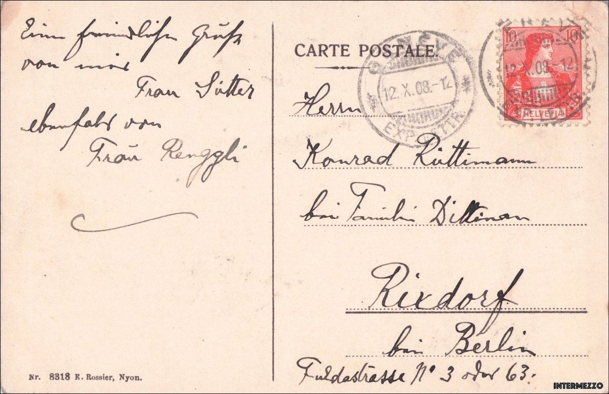 Ansichtskarten: Genf 1908 Tram Hotel Suisse – Gebraucht aus Basel von intermezzo12 1