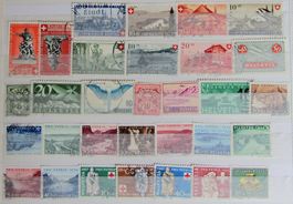 Principalement des timbres oblitérés PRO PATRIA