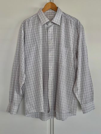 VanHeusen Hemd, Weiss Kariert in Schwarz/Grau, 17½